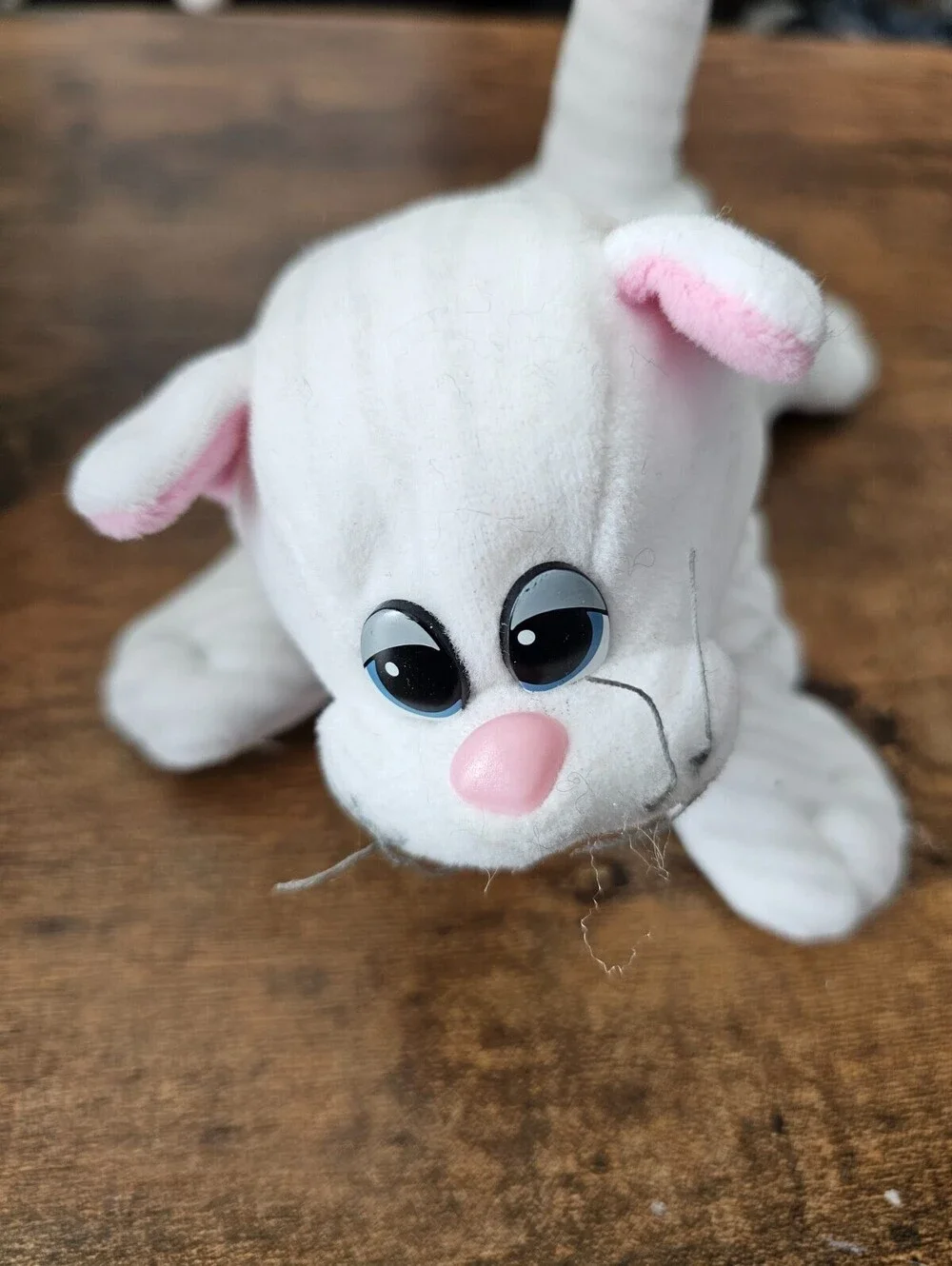 Vintage Tonka Pound Purries Kitten Cat White Gray Stripes Kitten 7” Plush